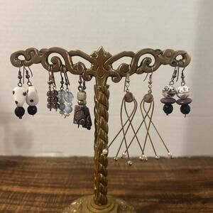 lot of 6 dangle pierced earrings lot